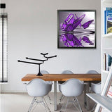Purple Butterfly On Water