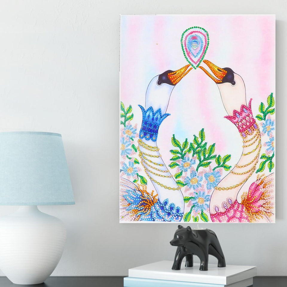 Lovely Colorful Swans