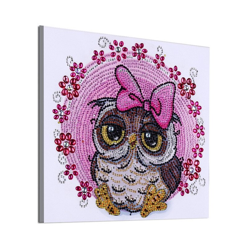 Cute Small Colorful Owl With Butterfly