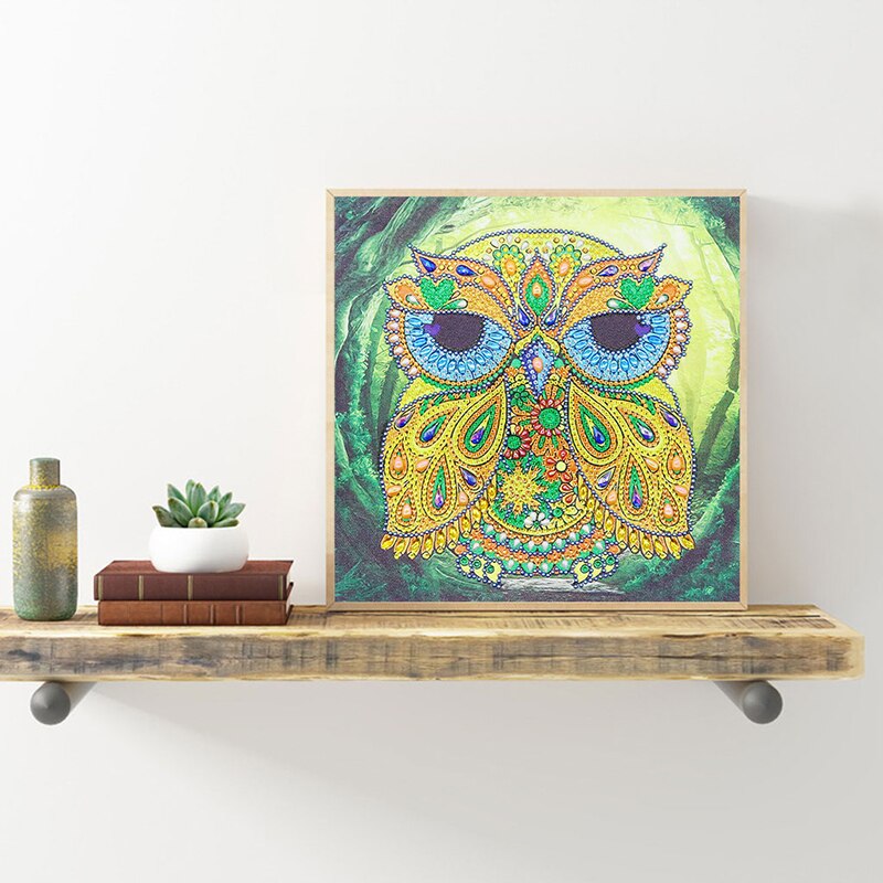 Handmade Beautiful Owl Painting