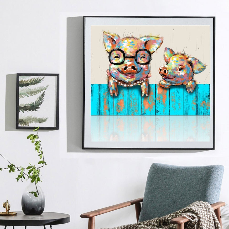 Happy Cute Pigs