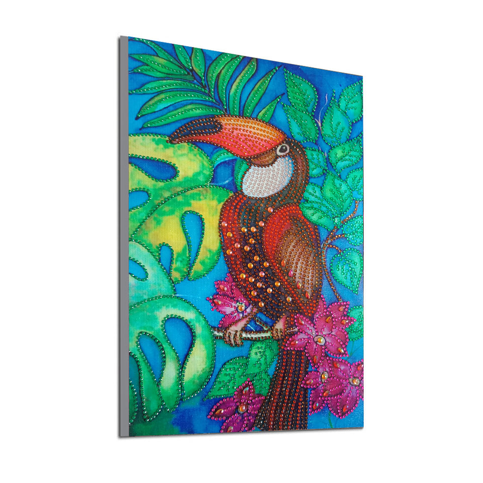 Happy Colorful Toucan On Tree