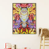 Flower With Owl Colorful