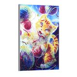 Happy Colorful Cat Painting