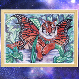 Flaying Tiger Cute Painting