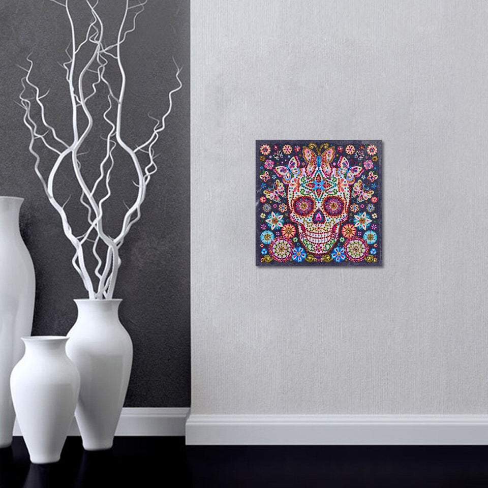 Colorful Skull With Flowers