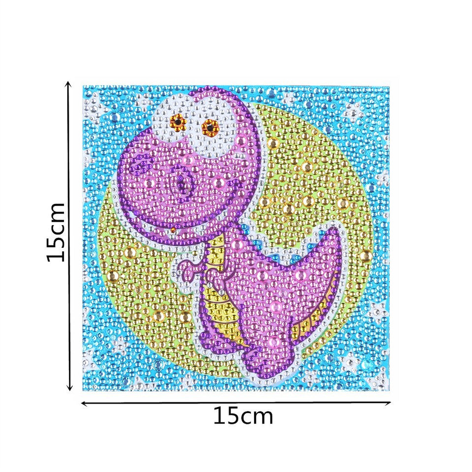Pink Cute Dinosaur Painting For Kids