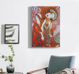 Sleeping Angel Girl With Blue Flowers