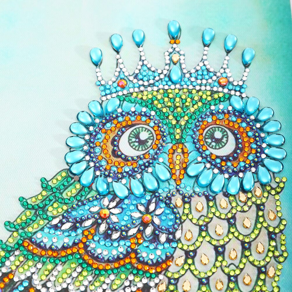 Owl With Crown Colorful Painting