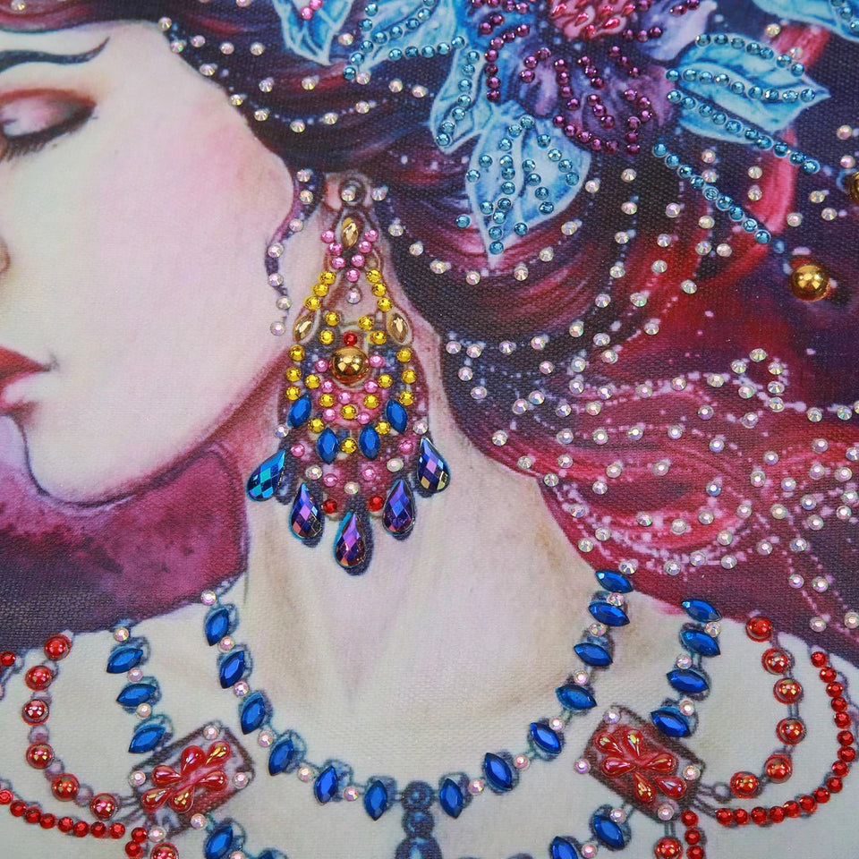 Lady With Flowers On Hair