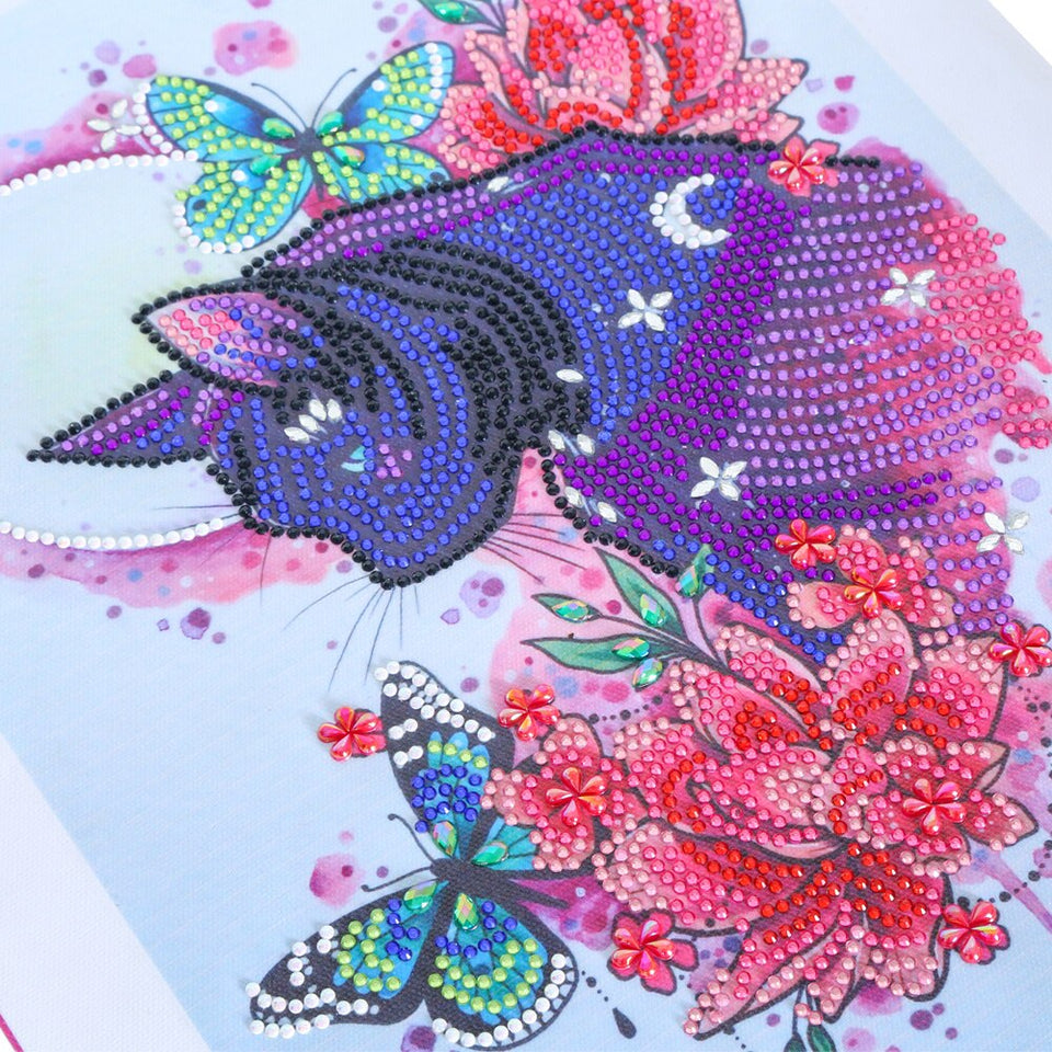 Leopard with Flowers And Butterfly