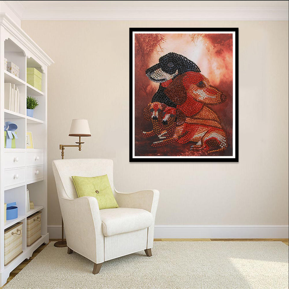 Group Of Two Cute Dogs