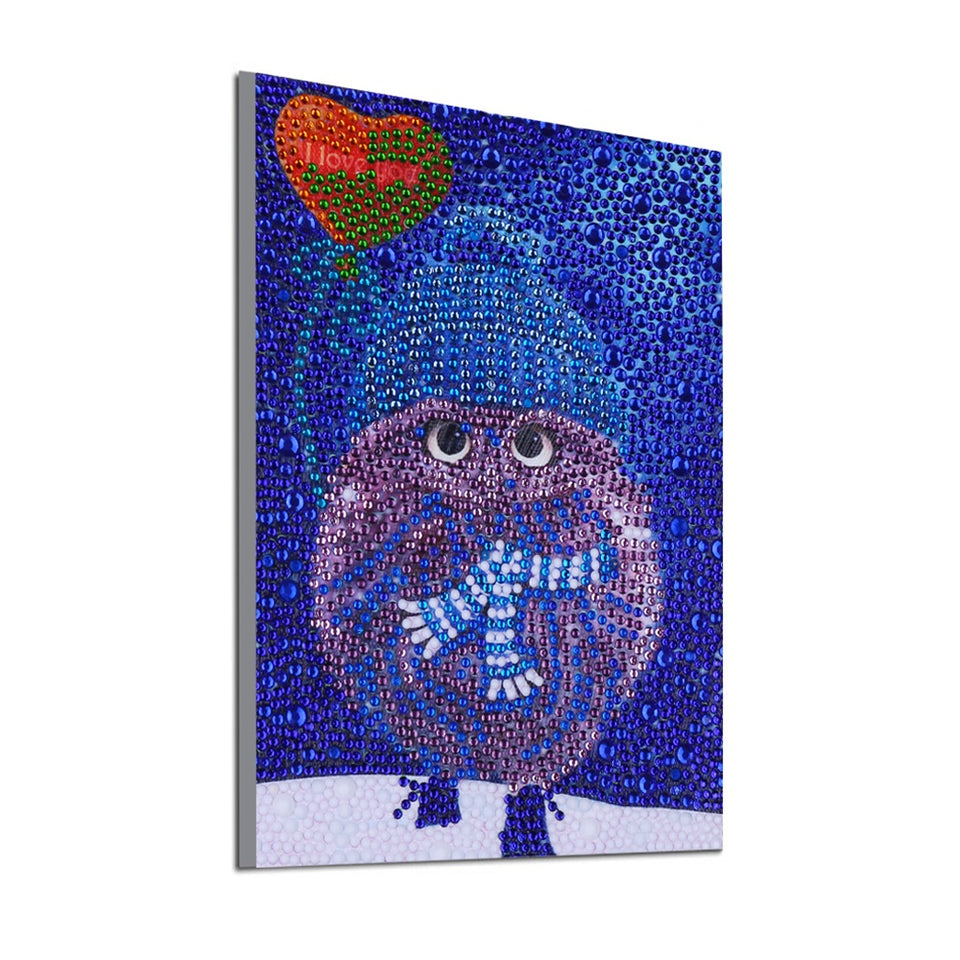 Purple Owl In Winter
