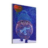 Purple Owl In Winter