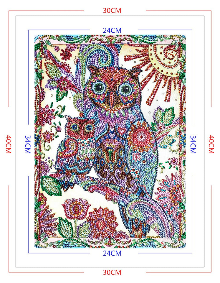 Owls On Colorful Branch