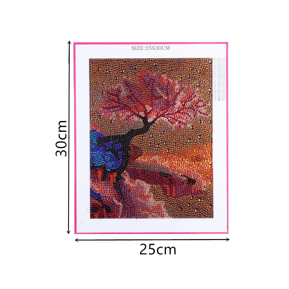 Cute Pink Tree On Mountain