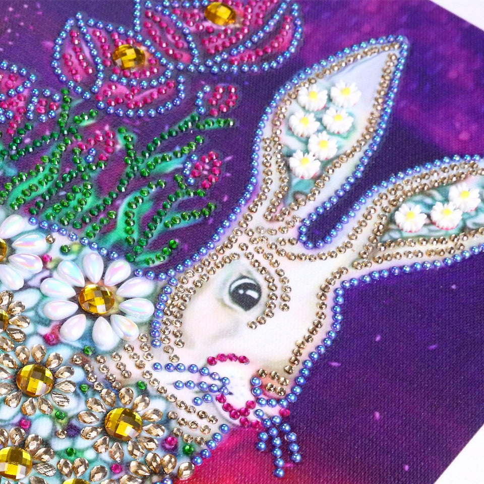 Cute Rabbit With Flowers