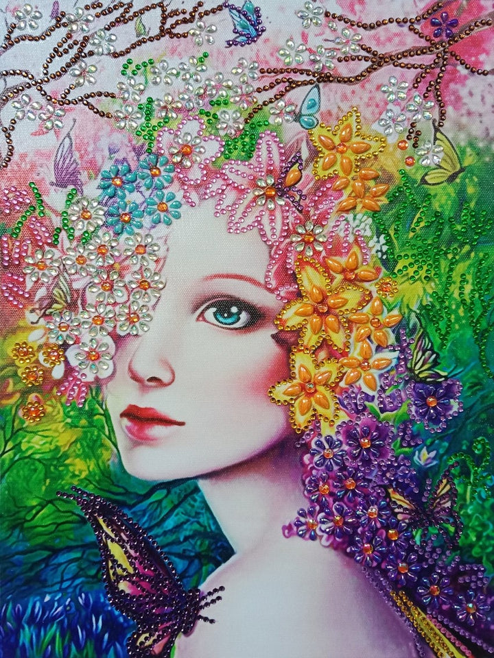 Girl With Colorful Flowers