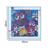 Three Cute Owls With Flowers