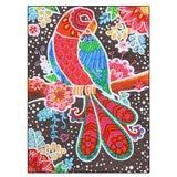 Cute Parrot On Branch With Flowers
