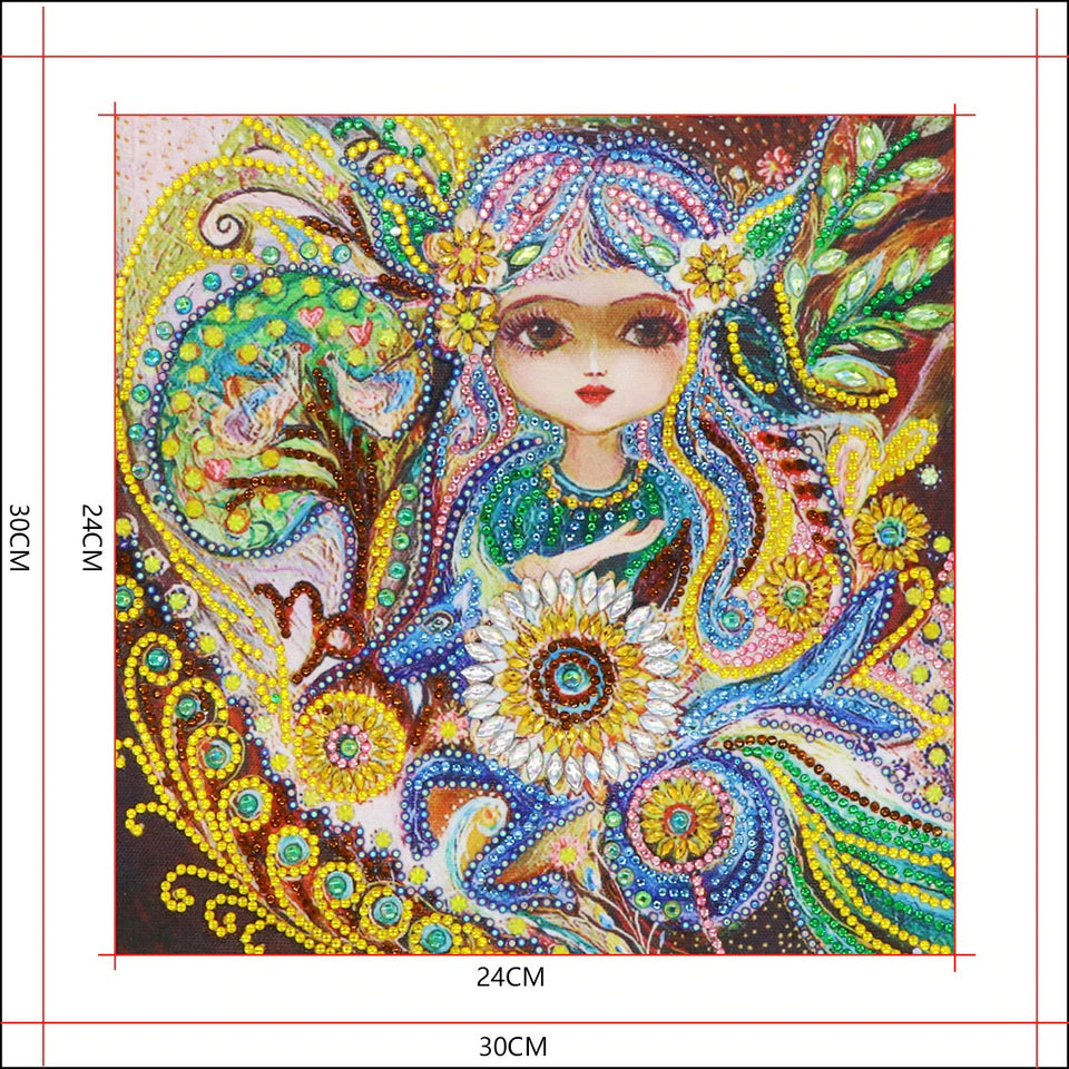 Cute Small Girl And Flowers