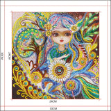 Cute Small Girl And Flowers