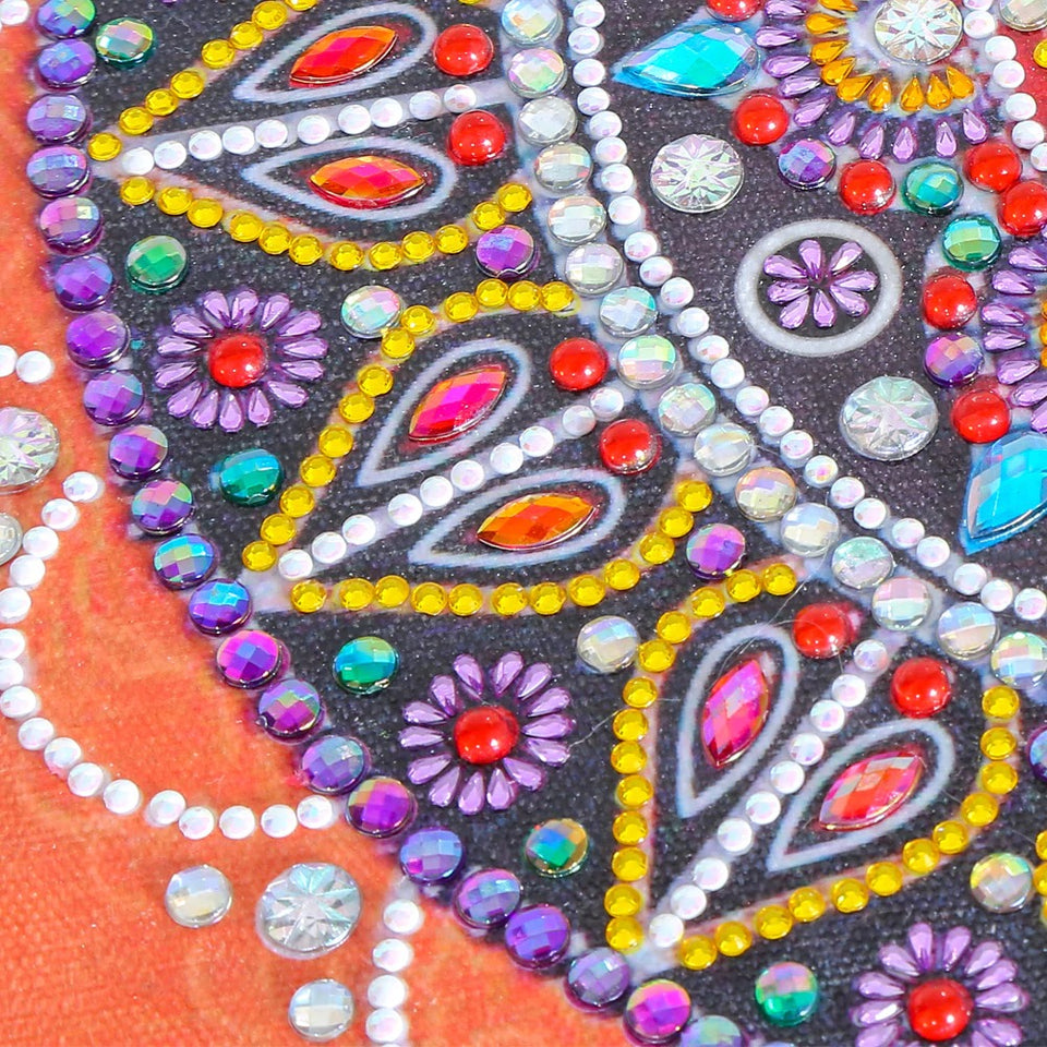 Round Colorful Flower Painting