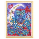 Cute Colorful Owl With Moon