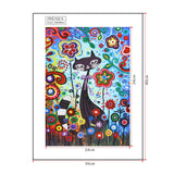 Cute Cat With Colorful Flowers