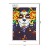 Happy Skull With Happy Flowers