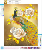 Yellow Peacock With Flowers