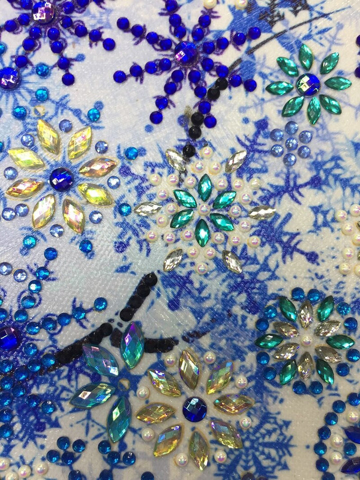 Embroidery Winter Flower Tree