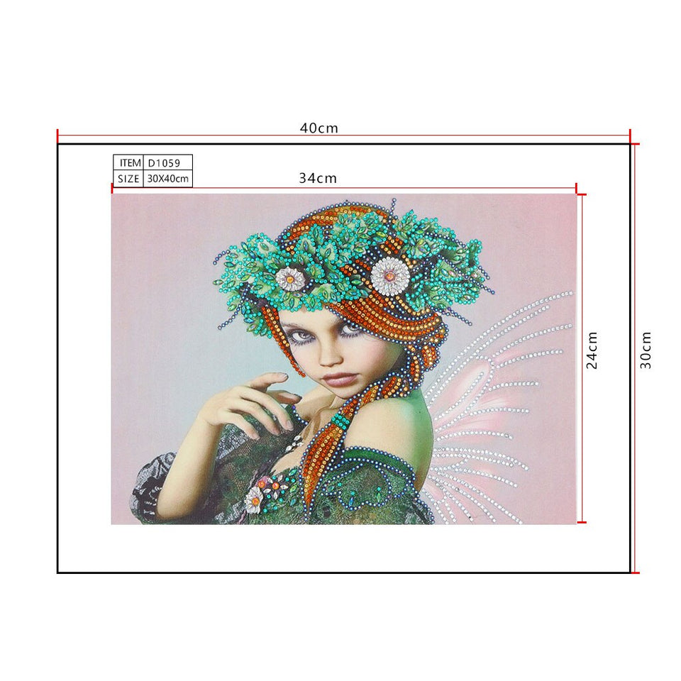 Lovely Girl With Green Crown