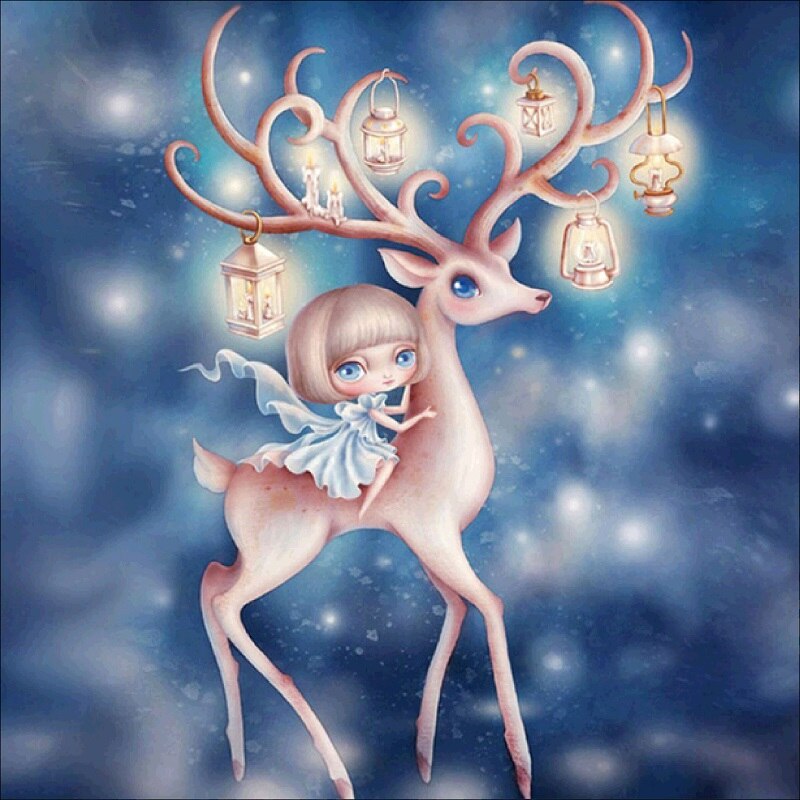 Cute Deer And Baby Girl