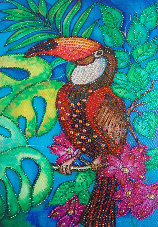 Happy Colorful Toucan On Tree
