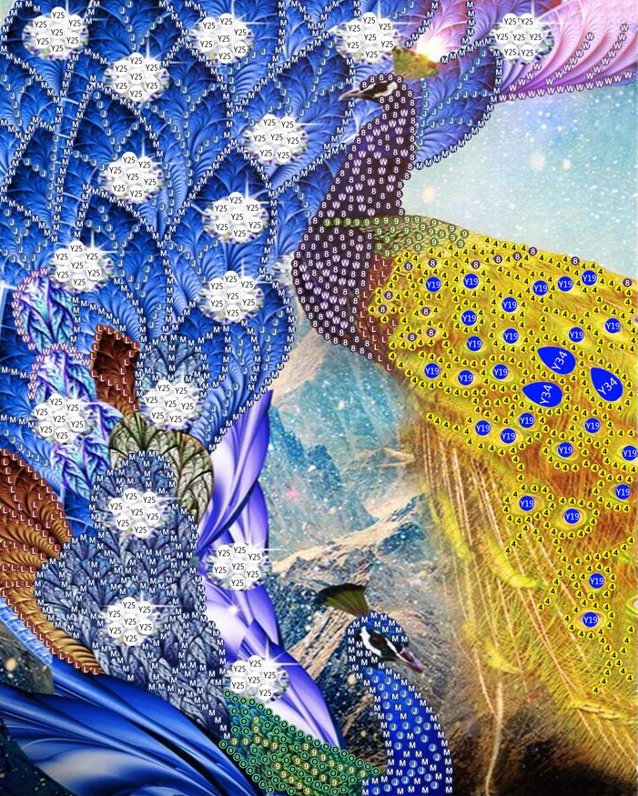 Yellow And Blue Peacock Painting