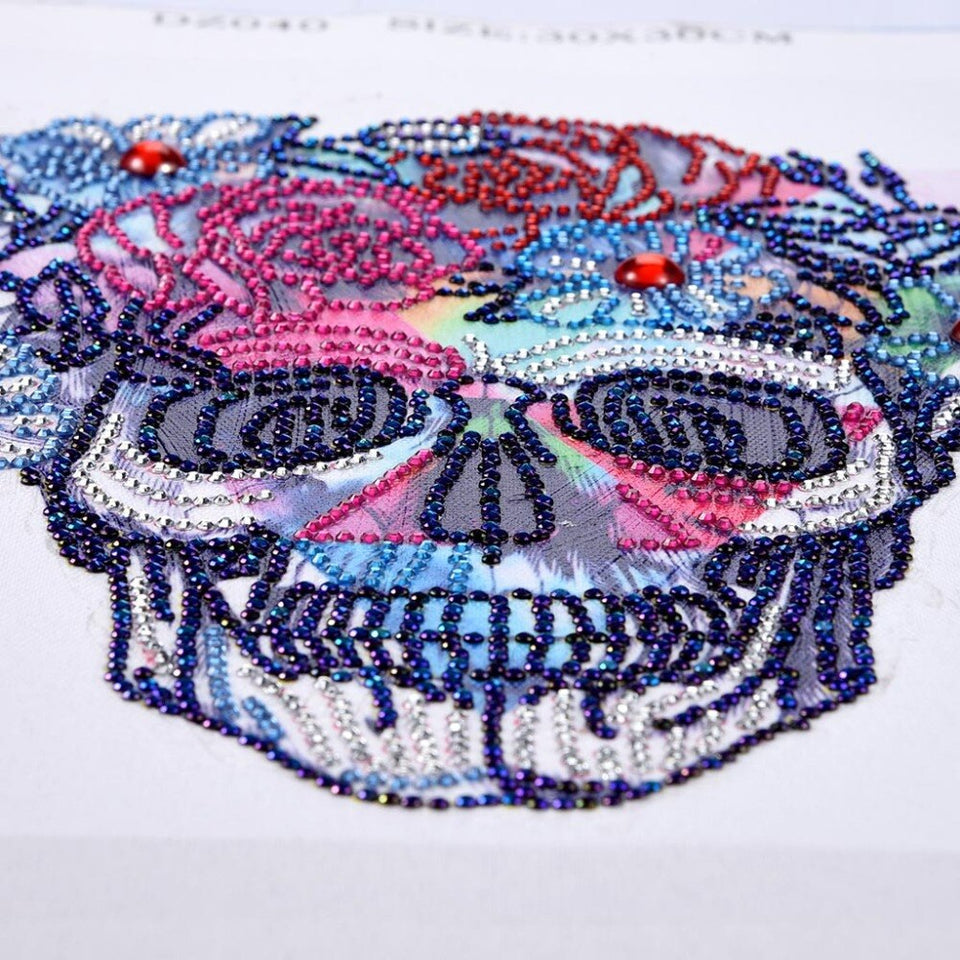 Colorful Skull With Colorful Flowers
