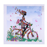 Girl Under Umbrella With Butterfly