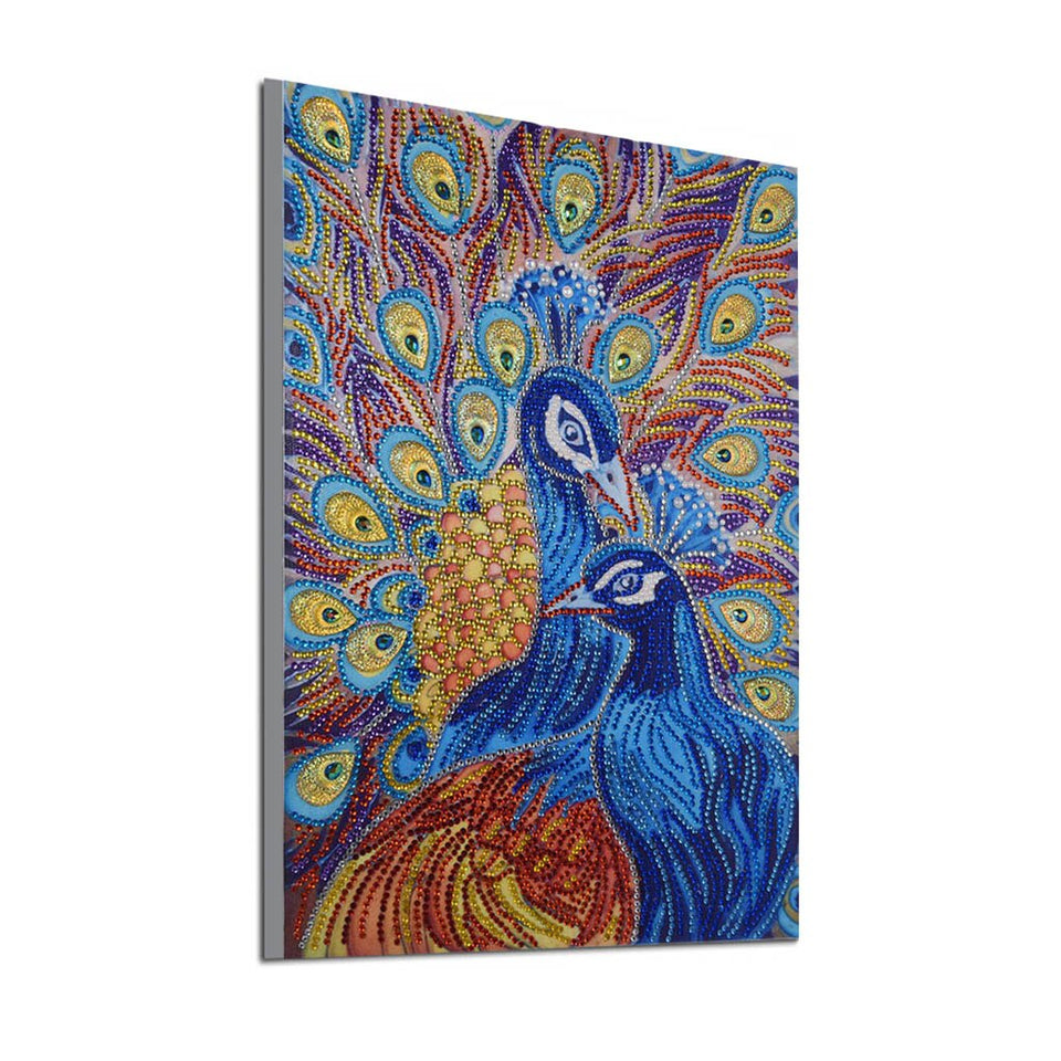Two Cute Blue Peacocks
