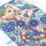 Confused Colorful Cat With Flowers