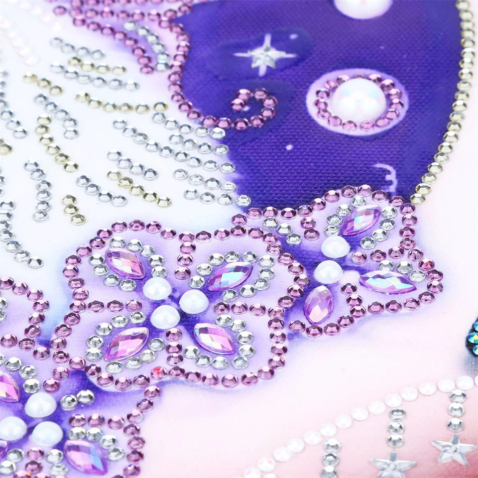 Cat On Moon With Butterfly