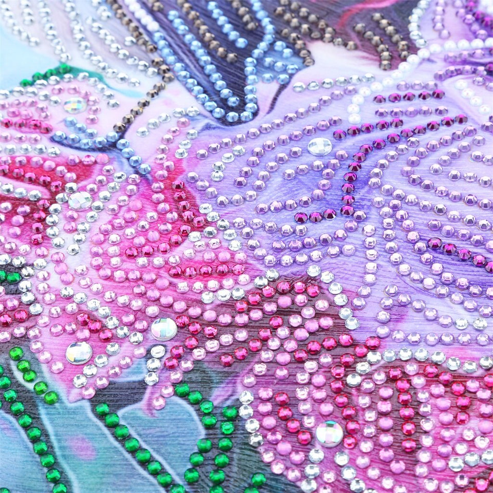 Girl And Bird On Pink Flowers