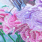 Girl And Bird On Pink Flowers