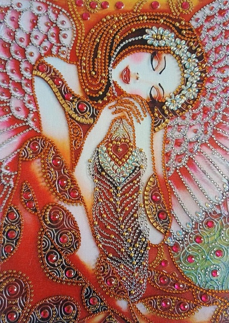 Sleeping Angel Girl With Blue Flowers