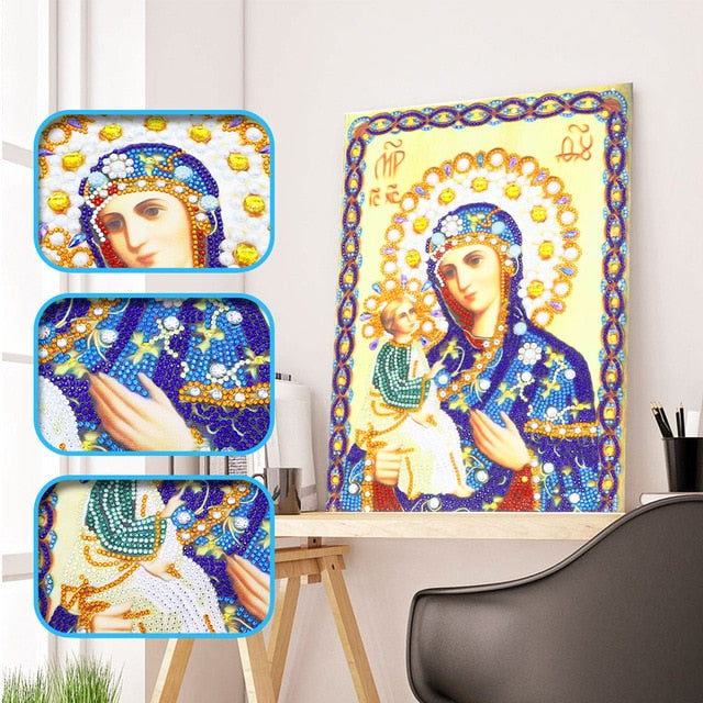 Mother With Sleeping Baby Painting