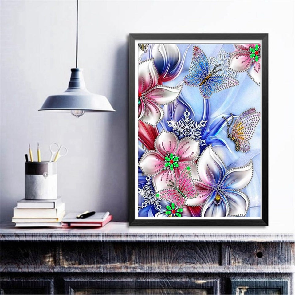 Flowers And Butterfly