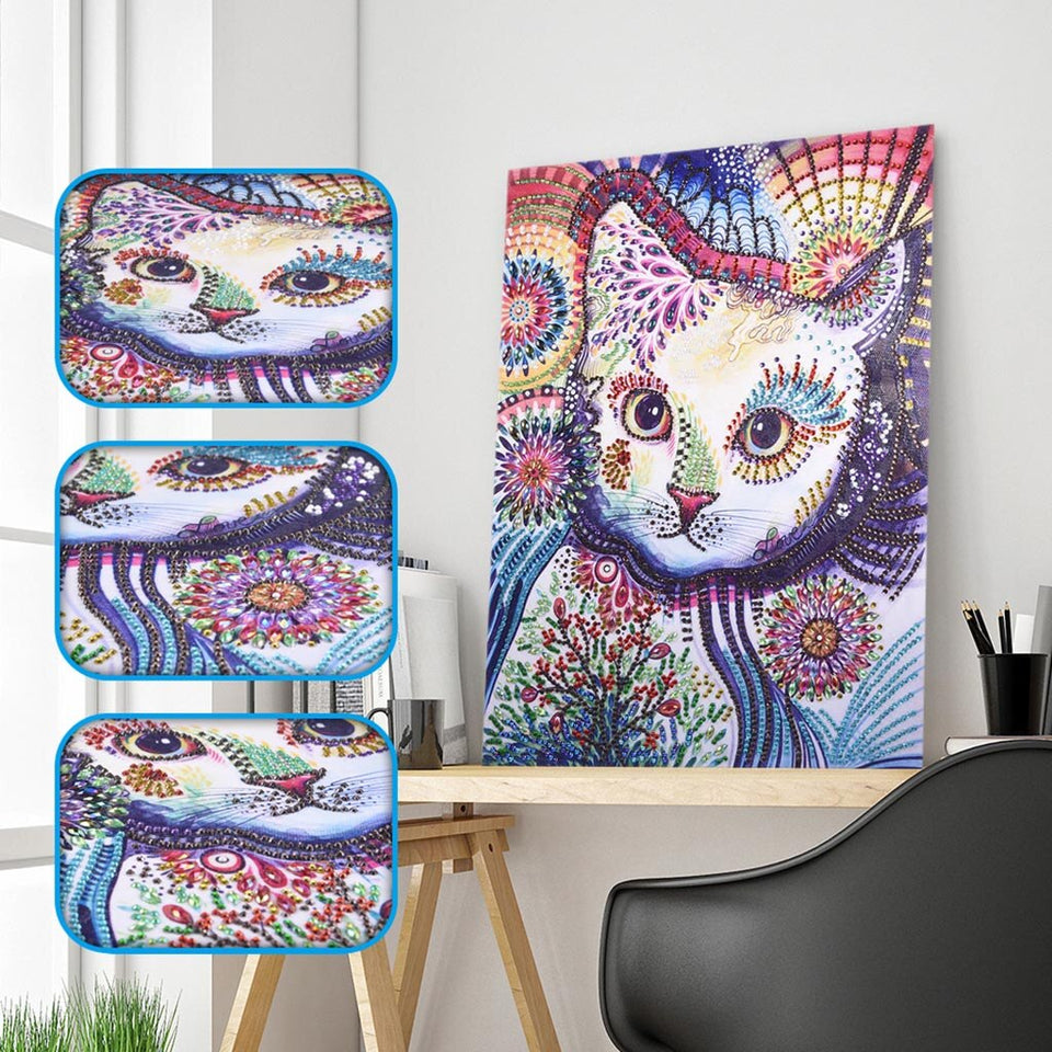 Colorful Cat Beautiful Painting