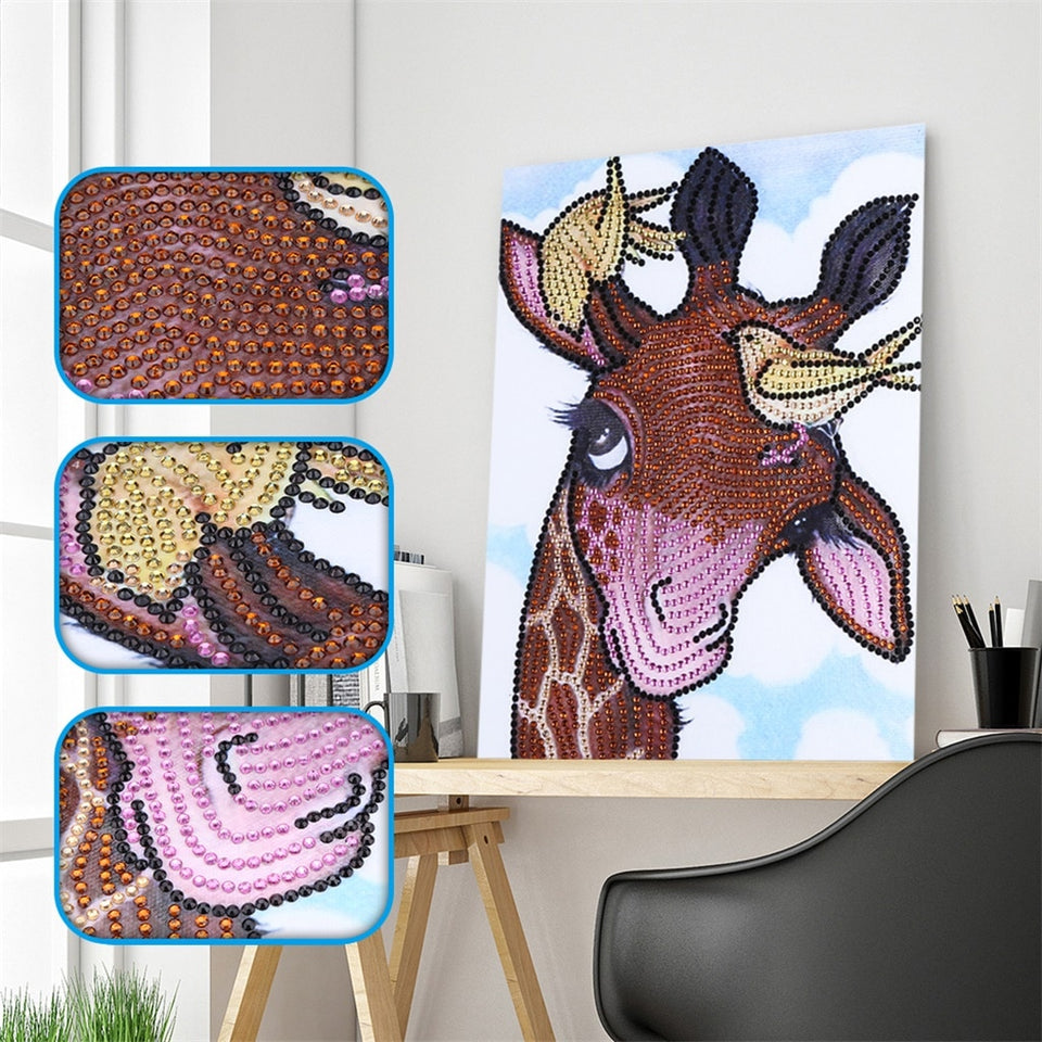 Giraffe Playing with Birds