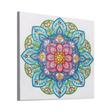 Blue and Pink Motif Flowers Painting