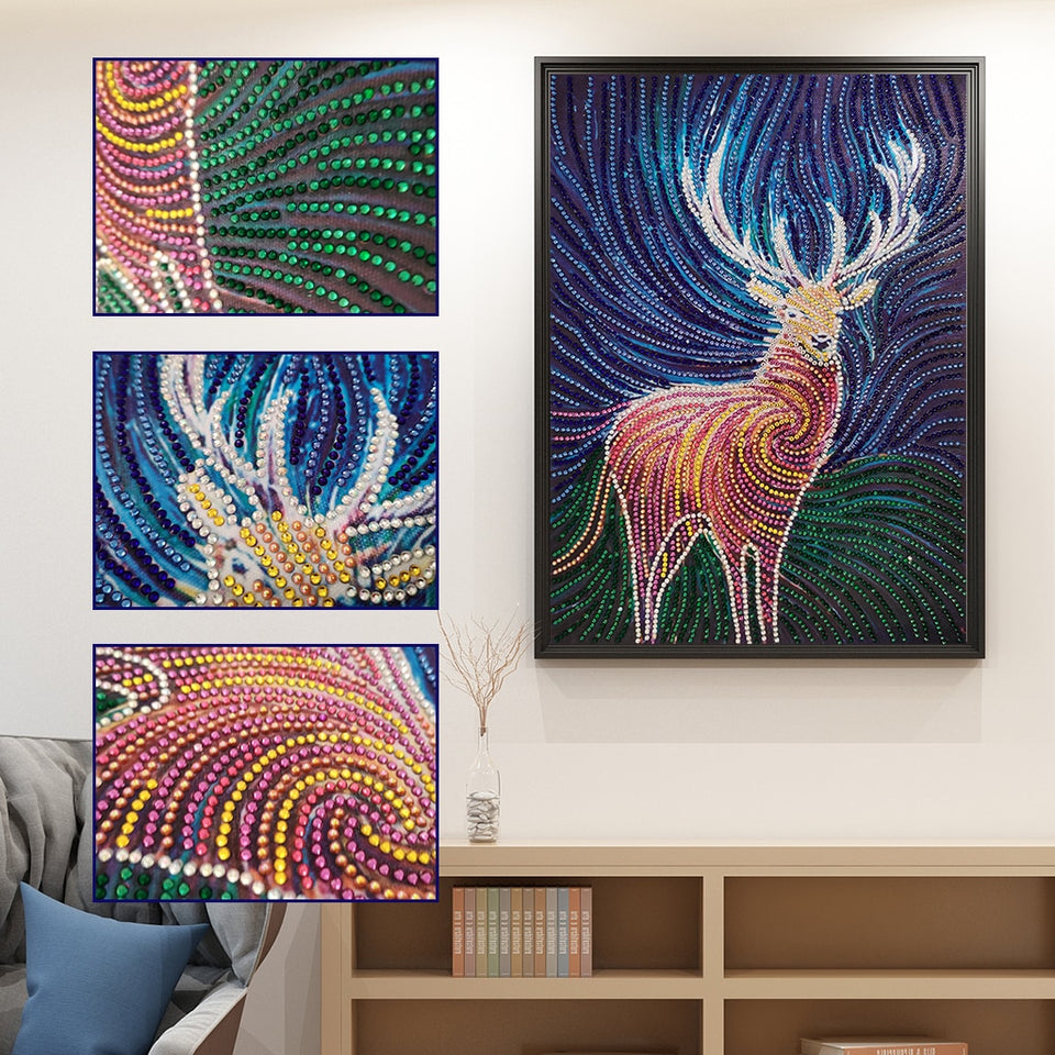 Deer Colorful Painting
